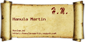 Hanula Martin névjegykártya