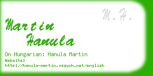 martin hanula business card